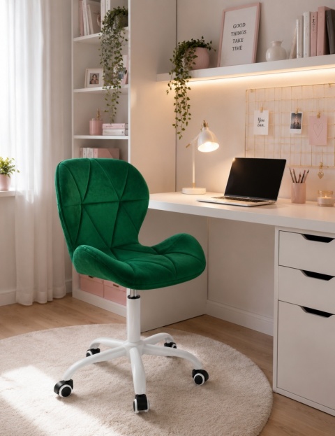 Krzesło obrotowe VASTO OFFICE VELVET GREEN MILK