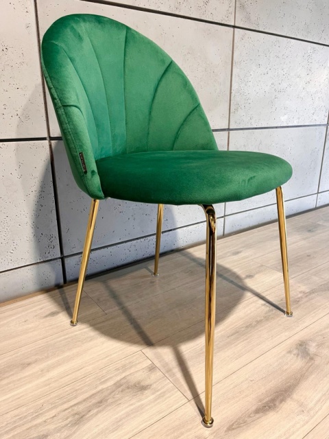 Krzesło tapicerowane CAMILA GREEN VELVET GOLD II GATUNEK