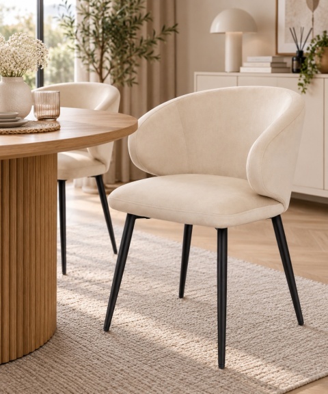 Krzesło tapicerowane CANNES BEIGE VELVET