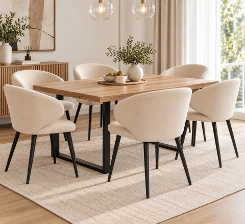 Krzesło tapicerowane CANNES BEIGE VELVET