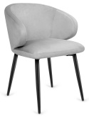 Krzesło tapicerowane CANNES LIGHT GREY VELVET