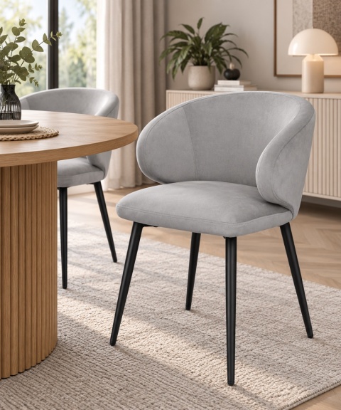 Krzesło tapicerowane CANNES LIGHT GREY VELVET