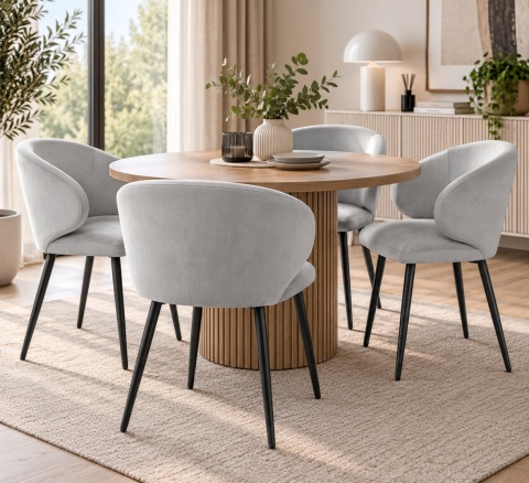 Krzesło tapicerowane CANNES LIGHT GREY VELVET
