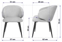 Krzesło tapicerowane CANNES LIGHT GREY VELVET