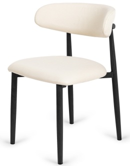 Krzesło tapicerowane LUCCA BEIGE FABRIC BLACK WOOD