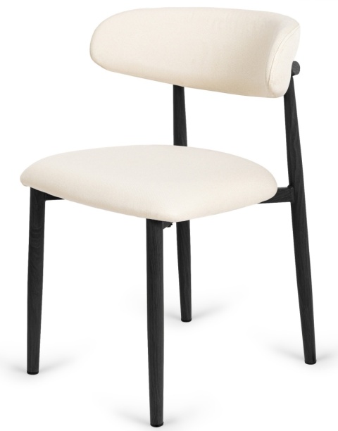Krzesło tapicerowane LUCCA BEIGE FABRIC BLACK WOOD