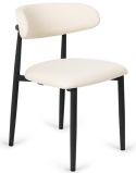 Krzesło tapicerowane LUCCA BEIGE FABRIC BLACK WOOD