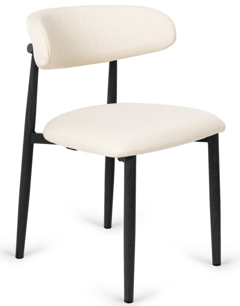 Krzesło tapicerowane LUCCA BEIGE FABRIC BLACK WOOD