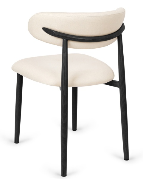 Krzesło tapicerowane LUCCA BEIGE FABRIC BLACK WOOD