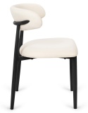 Krzesło tapicerowane LUCCA BEIGE FABRIC BLACK WOOD