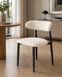 Krzesło tapicerowane LUCCA BEIGE FABRIC BLACK WOOD