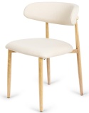 Krzesło tapicerowane LUCCA BEIGE FABRIC LIGHT WOOD