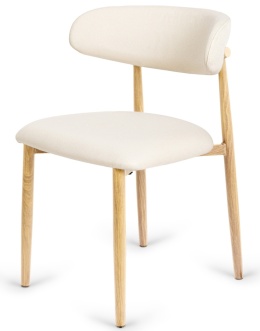 Krzesło tapicerowane LUCCA BEIGE FABRIC LIGHT WOOD