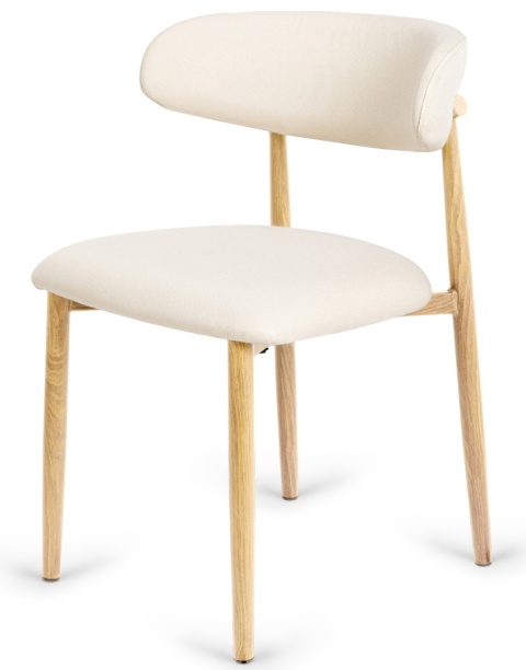 Krzesło tapicerowane LUCCA BEIGE FABRIC LIGHT WOOD