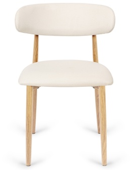 Krzesło tapicerowane LUCCA BEIGE FABRIC LIGHT WOOD