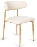Krzesło tapicerowane LUCCA BEIGE FABRIC LIGHT WOOD
