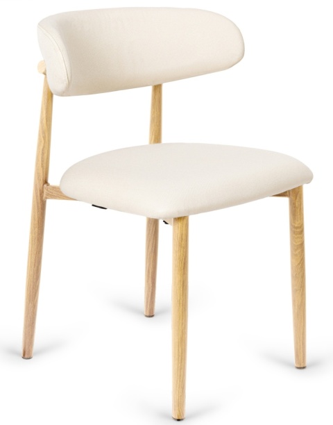Krzesło tapicerowane LUCCA BEIGE FABRIC LIGHT WOOD