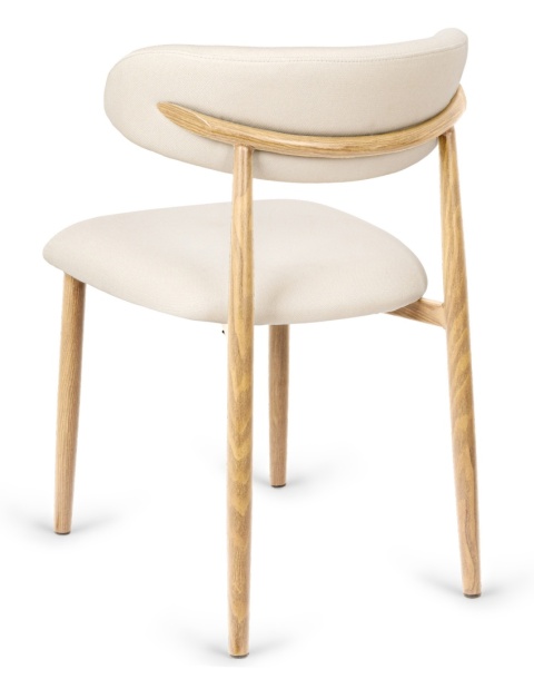 Krzesło tapicerowane LUCCA BEIGE FABRIC LIGHT WOOD