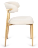 Krzesło tapicerowane LUCCA BEIGE FABRIC LIGHT WOOD
