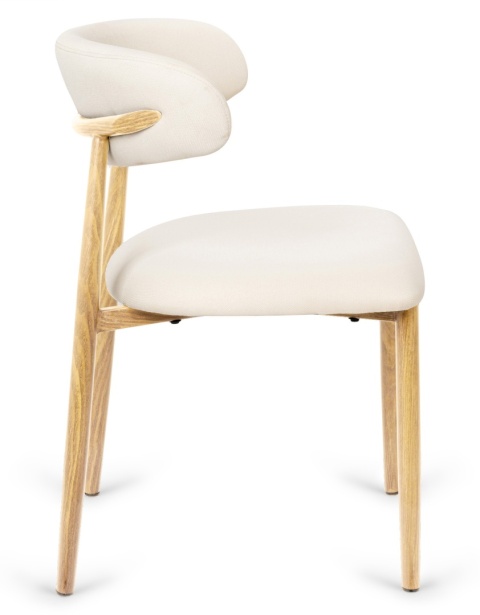 Krzesło tapicerowane LUCCA BEIGE FABRIC LIGHT WOOD