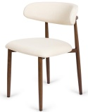 Krzesło tapicerowane LUCCA BEIGE FABRIC WALNUT WOOD