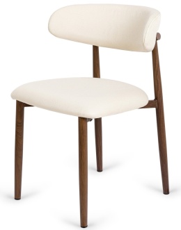 Krzesło tapicerowane LUCCA BEIGE FABRIC WALNUT WOOD