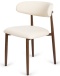 Krzesło tapicerowane LUCCA BEIGE FABRIC WALNUT WOOD