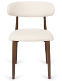 Krzesło tapicerowane LUCCA BEIGE FABRIC WALNUT WOOD