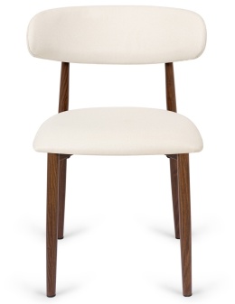 Krzesło tapicerowane LUCCA BEIGE FABRIC WALNUT WOOD