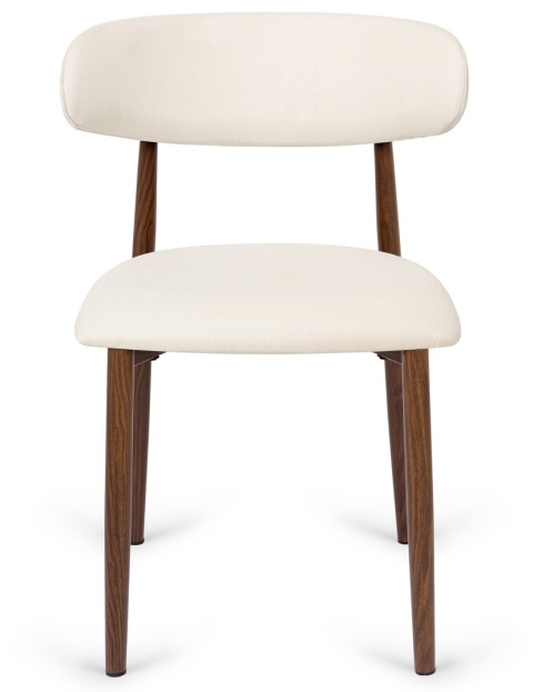 Krzesło tapicerowane LUCCA BEIGE FABRIC WALNUT WOOD