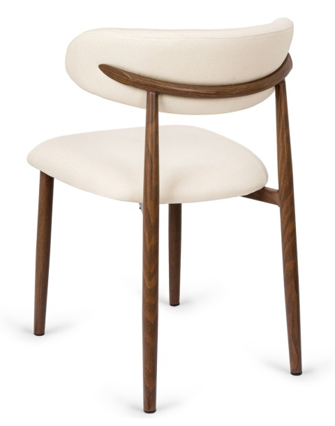 Krzesło tapicerowane LUCCA BEIGE FABRIC WALNUT WOOD