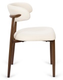 Krzesło tapicerowane LUCCA BEIGE FABRIC WALNUT WOOD