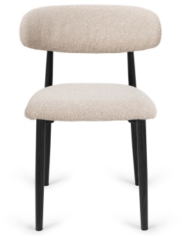 Krzesło tapicerowane LUCCA BOUCLE BEIGE BLACK WOOD