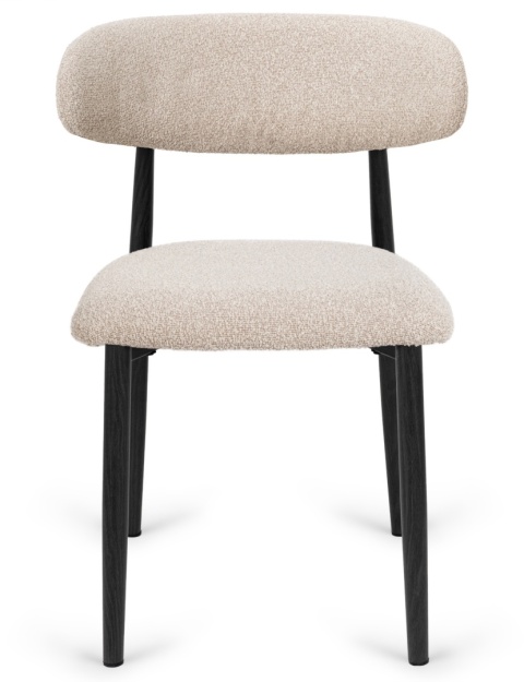 Krzesło tapicerowane LUCCA BOUCLE BEIGE BLACK WOOD