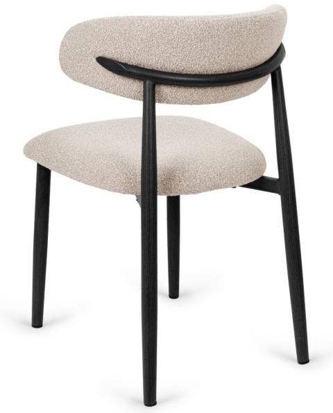 Krzesło tapicerowane LUCCA BOUCLE BEIGE BLACK WOOD