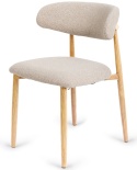 Krzesło tapicerowane LUCCA BOUCLE BEIGE LIGHT WOOD
