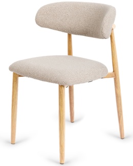 Krzesło tapicerowane LUCCA BOUCLE BEIGE FABRIC LIGHT WOOD