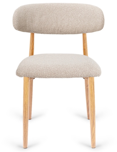 Krzesło tapicerowane LUCCA BOUCLE BEIGE LIGHT WOOD
