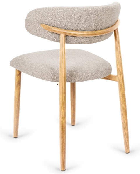 Krzesło tapicerowane LUCCA BOUCLE BEIGE LIGHT WOOD