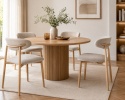 Krzesło tapicerowane LUCCA BOUCLE BEIGE LIGHT WOOD