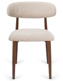 Krzesło tapicerowane LUCCA BOUCLE BEIGE WALNUT WOOD