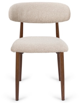 Krzesło tapicerowane LUCCA BOUCLE BEIGE WALNUT WOOD