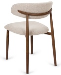 Krzesło tapicerowane LUCCA BOUCLE BEIGE WALNUT WOOD