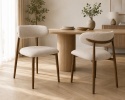 Krzesło tapicerowane LUCCA BOUCLE BEIGE WALNUT WOOD