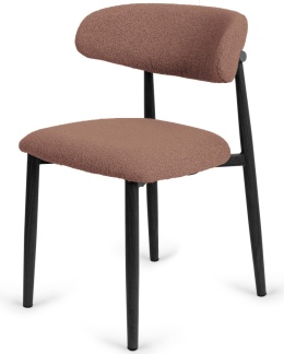 Krzesło tapicerowane LUCCA BOUCLE BROWN BLACK WOOD