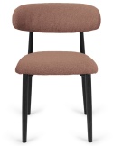 Krzesło tapicerowane LUCCA BOUCLE BROWN BLACK WOOD