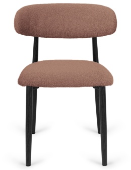 Krzesło tapicerowane LUCCA BOUCLE BROWN BLACK WOOD