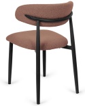 Krzesło tapicerowane LUCCA BOUCLE BROWN BLACK WOOD