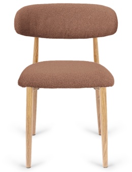 Krzesło tapicerowane LUCCA BOUCLE BROWN LIGHT WOOD