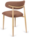 Krzesło tapicerowane LUCCA BOUCLE BROWN LIGHT WOOD